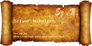 Sziver Nikolett névjegykártya