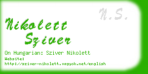 nikolett sziver business card